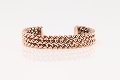 Native America Navajo Copper Bracelet Cuff By Elaine Tahe.
