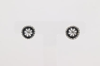 Native America Navajo Sterling Silver Post Earring's By Etta Larry.