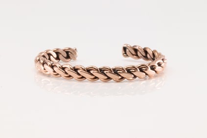 Native America Navajo Copper Bracelet Cuff By Elaine Tahe.