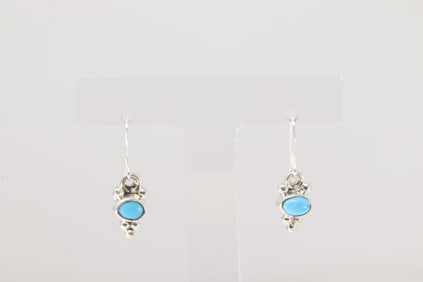 Native America Navajo Sterling Silver Turquoise Dangling Earring's By Robert Martinez.