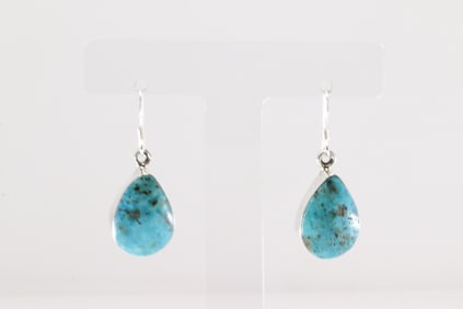 Native American Navajo Sterling Silver Turquoise Dangling Earring's By Sadie Jim.