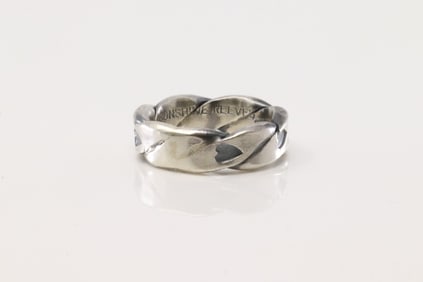 Native America Navajo Sterling Silver Solid Ring By Sunshine Reeves.
