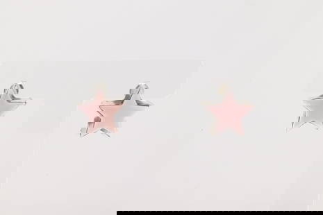 Native America Navajo Sterling Silver Pink Conch Shell Star Post Earring's By Johnny Dixon.: This is a Native America Navajo Sterling Silver Pink Conch Shell Star Post Earring's By Johnny Dixon.