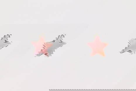 Native America Navajo Sterling Silver Pink Conch Shell Star Post Earring's By Johnny Dixon.: This is a Native America Navajo Sterling Silver Pink Conch Shell Star Post Earring's By Johnny Dixon.