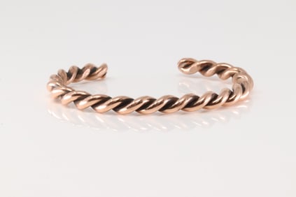 Native America Navajo Copper Bracelet Cuff By Elaine Tahe.