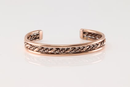 Native America Navajo Copper Bracelet Cuff By Elaine Tahe.