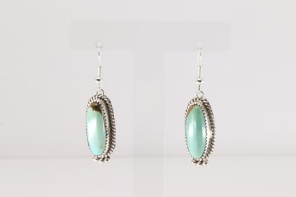 Native America Navajo Sterling Silver Turquoise Dangling Earring's By Trish Largo.