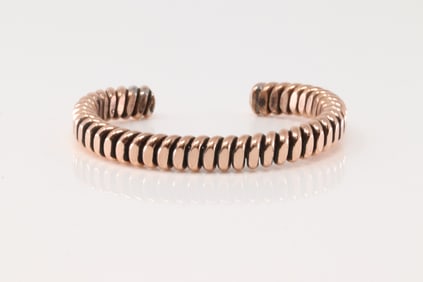 Native America Navajo Copper Bracelet Cuff By Elaine Tahe.