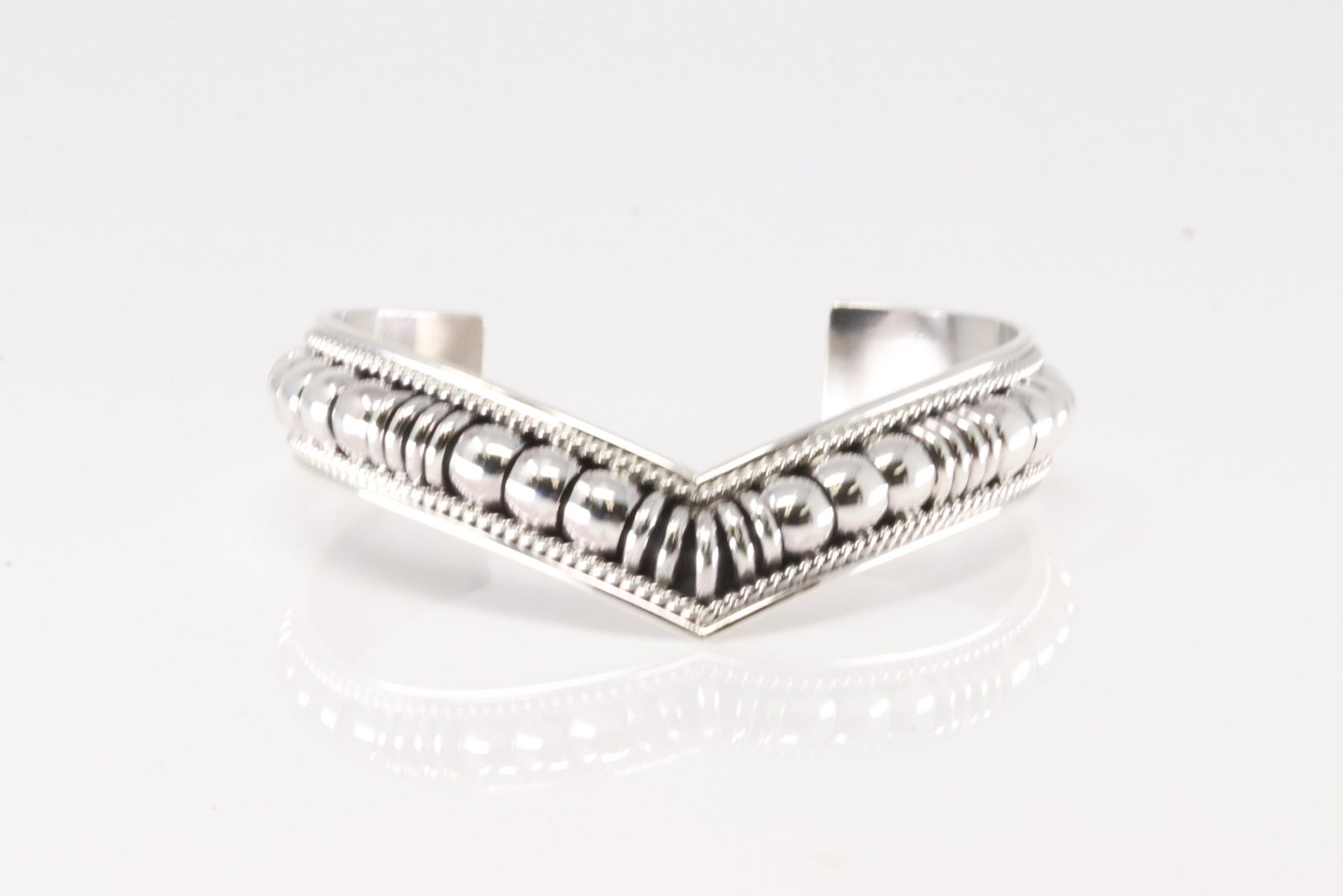 Native American Navajo Sterling Silver Solid Stamped Bracelet Cuff By Thomas Charley.: This is a Native American Navajo Sterling Silver Solid Stamped Bracelet Cuff By Thomas Charley.