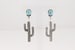 Native America Navajo Sterling Silver Turquoise Cactus Post / Dangling Earring's.