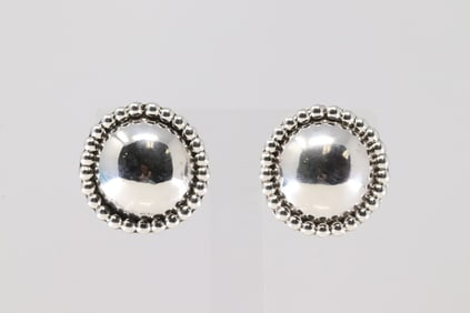 Native America Navajo Sterling Silver Solid Post Earring's By Lorraine Chee.