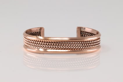 Native America Navajo Copper Bracelet Cuff By Elaine Tahe.
