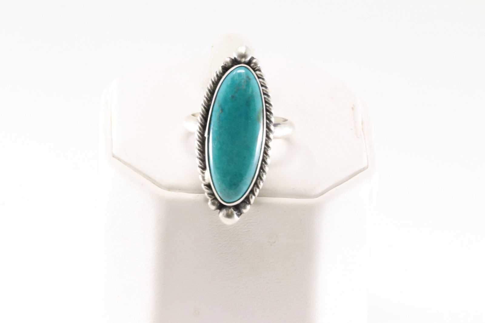Native America Navajo Sterling Silver Turquoise Ring By Eugene Belone. (1 of 4)