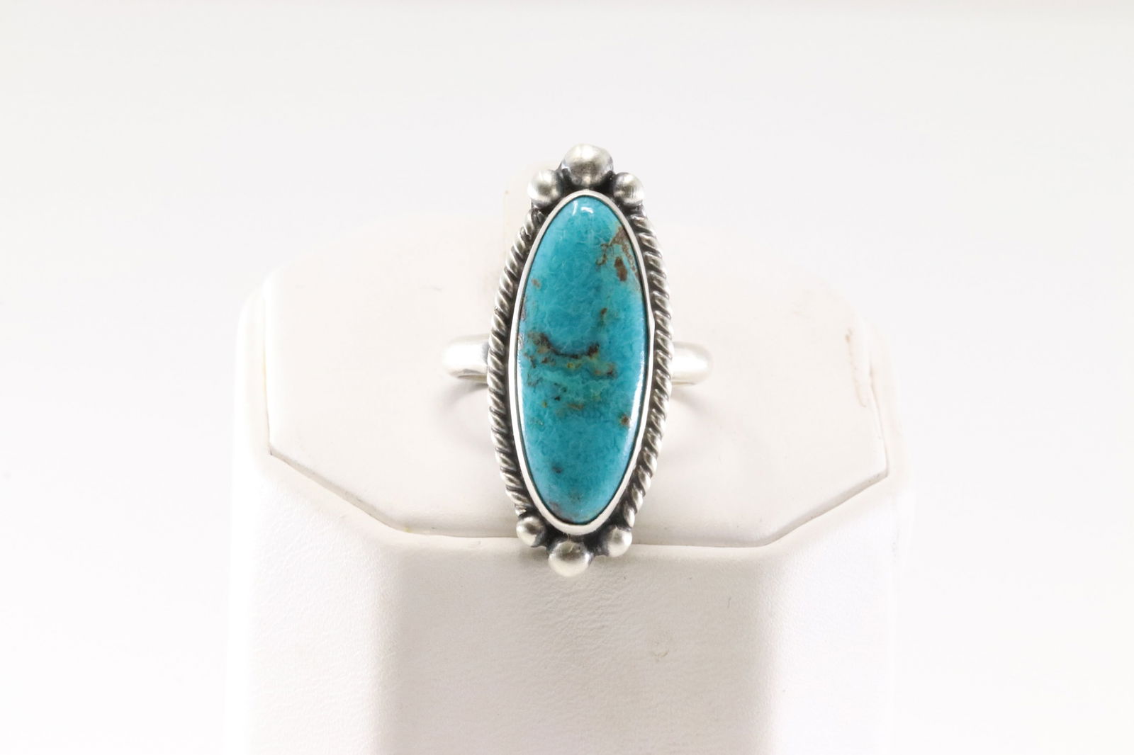 Native America Navajo Sterling Silver Turquoise Ring By Eugene Belone. (1 of 4)