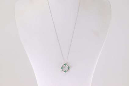 Emerald & Diamond Pendant / Neckalce 10kt.