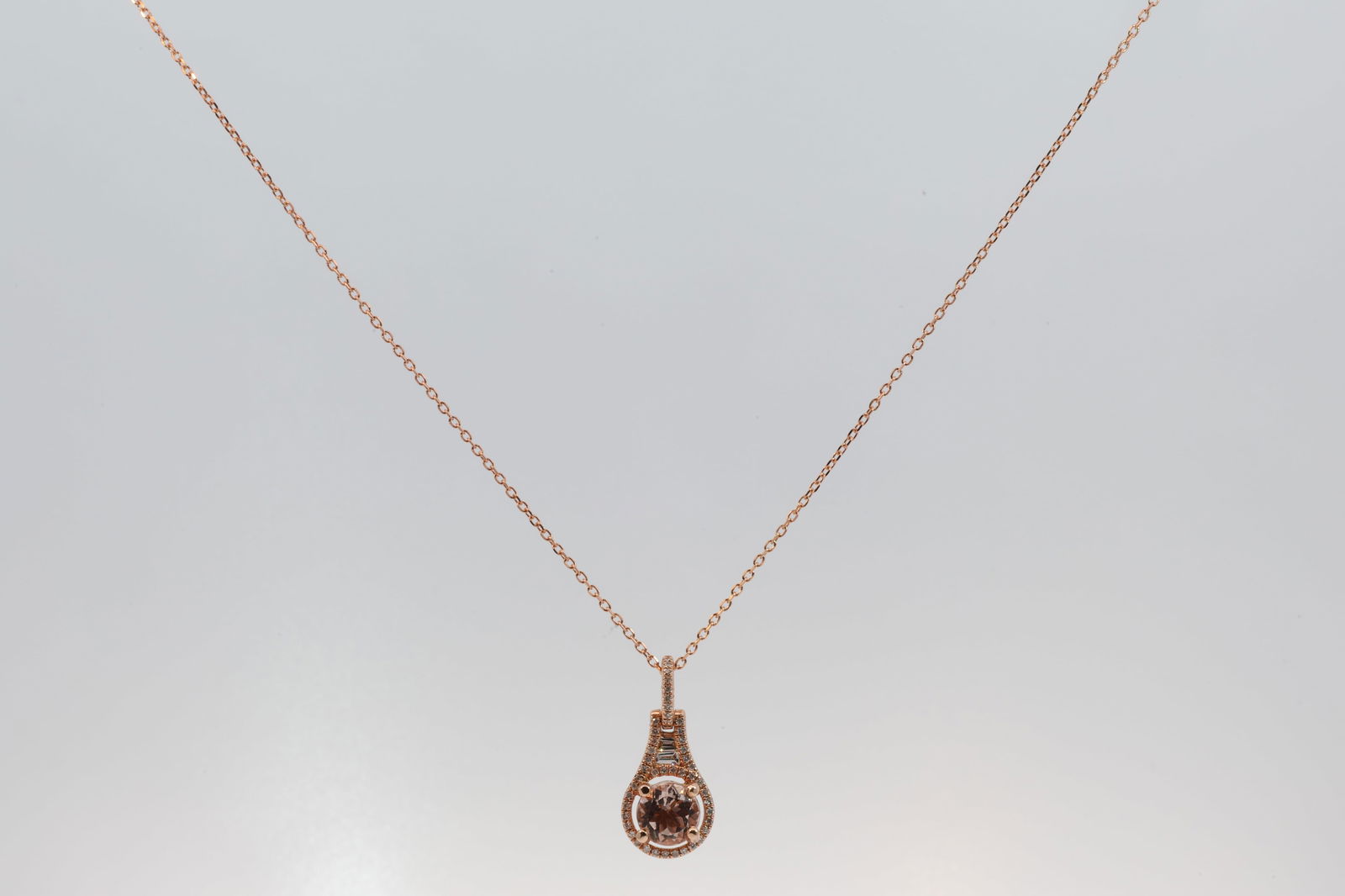 Morganite & Diamond Pendant Necklace/ 14Kt. (1 of 4)