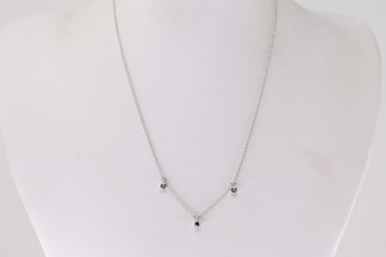 Sapphire & Diamond Necklace 14kt.