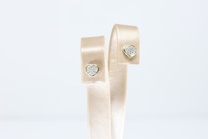 Diamond Heart Stud Earring 10Kt.