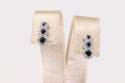 Sapphire & Diamond Stud Earring's 14kt.