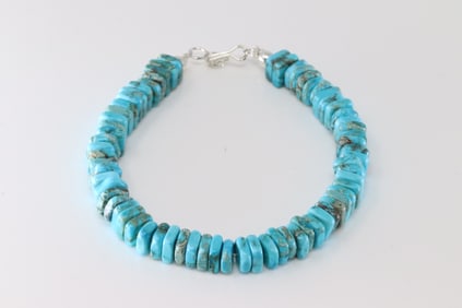 Native America Navajo Sterling Silver Turquoise Bracelet Link.