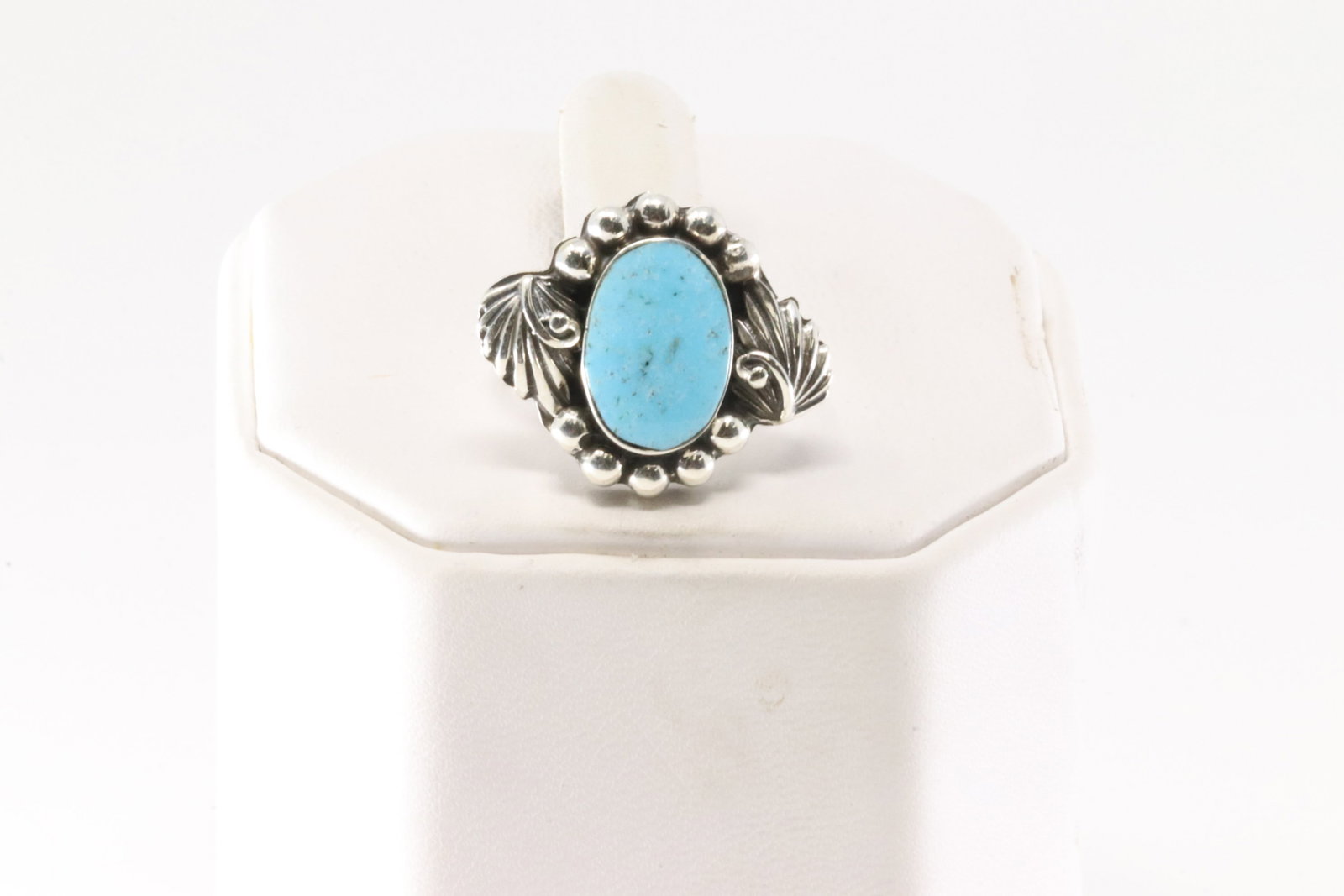Native America Navajo Sterling Silver Turquoise Ring By Sadie Jim.: This is a Native America Navajo Sterling Silver Turquoise Ring By Sadie Jim. Ring size: 5.25.