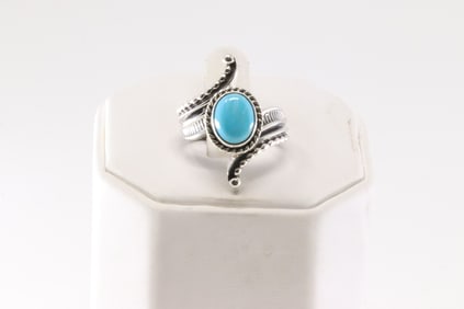Native America Navajo Sterling Silver Turquoise Post Earring's By Thomas Yazzie.