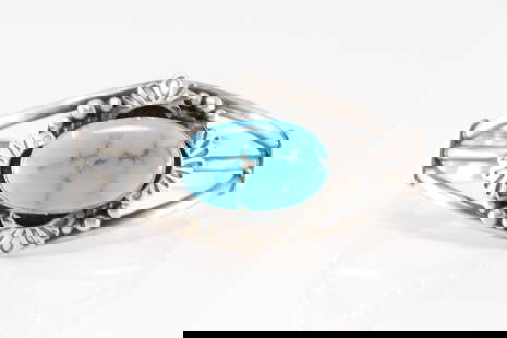 Native America Navajo Sterling Silver Kingman Turquoise Bracelet Cuff By Jimmy Lee.: This is a Native America Navajo Sterling Silver Kingman Turquoise Bracelet Cuff By Jimmy Lee.
