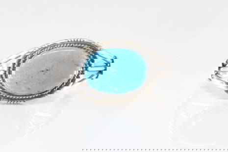 Native America Navajo Sterling Silver Kingman Turquoise Bracelet Cuff By Jimmy Lee.: This is a Native America Navajo Sterling Silver Kingman Turquoise Bracelet Cuff By Jimmy Lee.