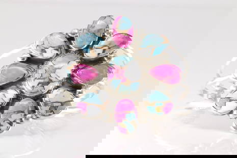 Native America Navajo Sterling Silver Cotton Candy Bracelet Cuff By G James.: This is a Native America Navajo Sterling Silver Cotton Candy Bracelet Cuff By G James.