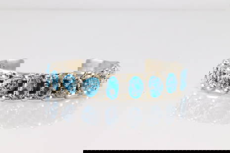 Native America Navajo Sterling Silver Kingman Turquoise Bracelet Cuff By Ranee Frank.: This is a Native America Navajo Sterling Silver Kingman Turquoise Bracelet Cuff By Ranee Frank.