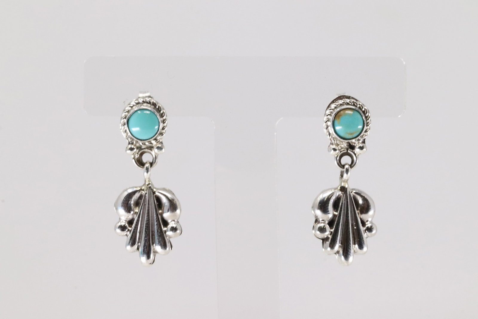 Native American Navajo Sterling Silver Turquoise Post / Dangling Earring's By Annette Chiquito.: This is a Native American Navajo Sterling Silver Turquoise Post / Dangling Earring's By Annette Chiquito.