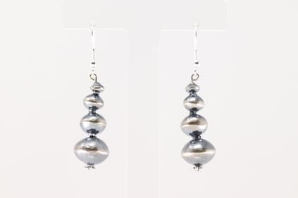 Native America Navajo Sterling Silver Solid Danglling Earring's By Treva Jim.
