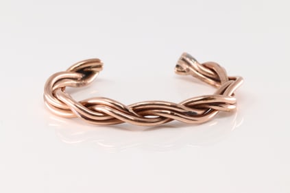 Native America Navajo Copper Bracelet Cuff By Elaine Tahe.