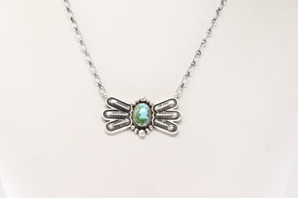 Native America Navajo Sterling Silver Sonora Gold  Necklace By Verley Betone.