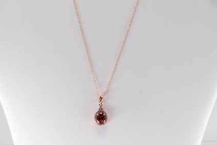 White Sapphire & Garnet Pendant / Necklace.