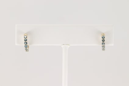 Blue Topaz Hoop Earring 10Kt.
