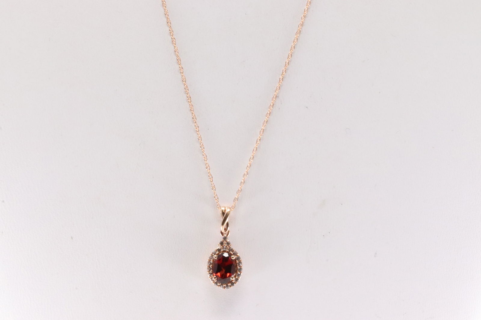 White Sapphire & Garnet Pendant / Necklace 10Kt. (1 of 3)