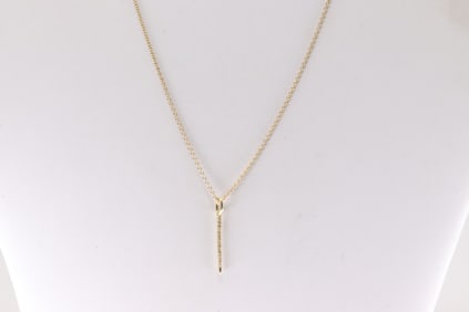 Dimaond Needl Necklace 14Kt.
