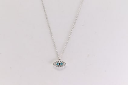 Diamond Evil Eye Pendant / Necklace 14Kt.