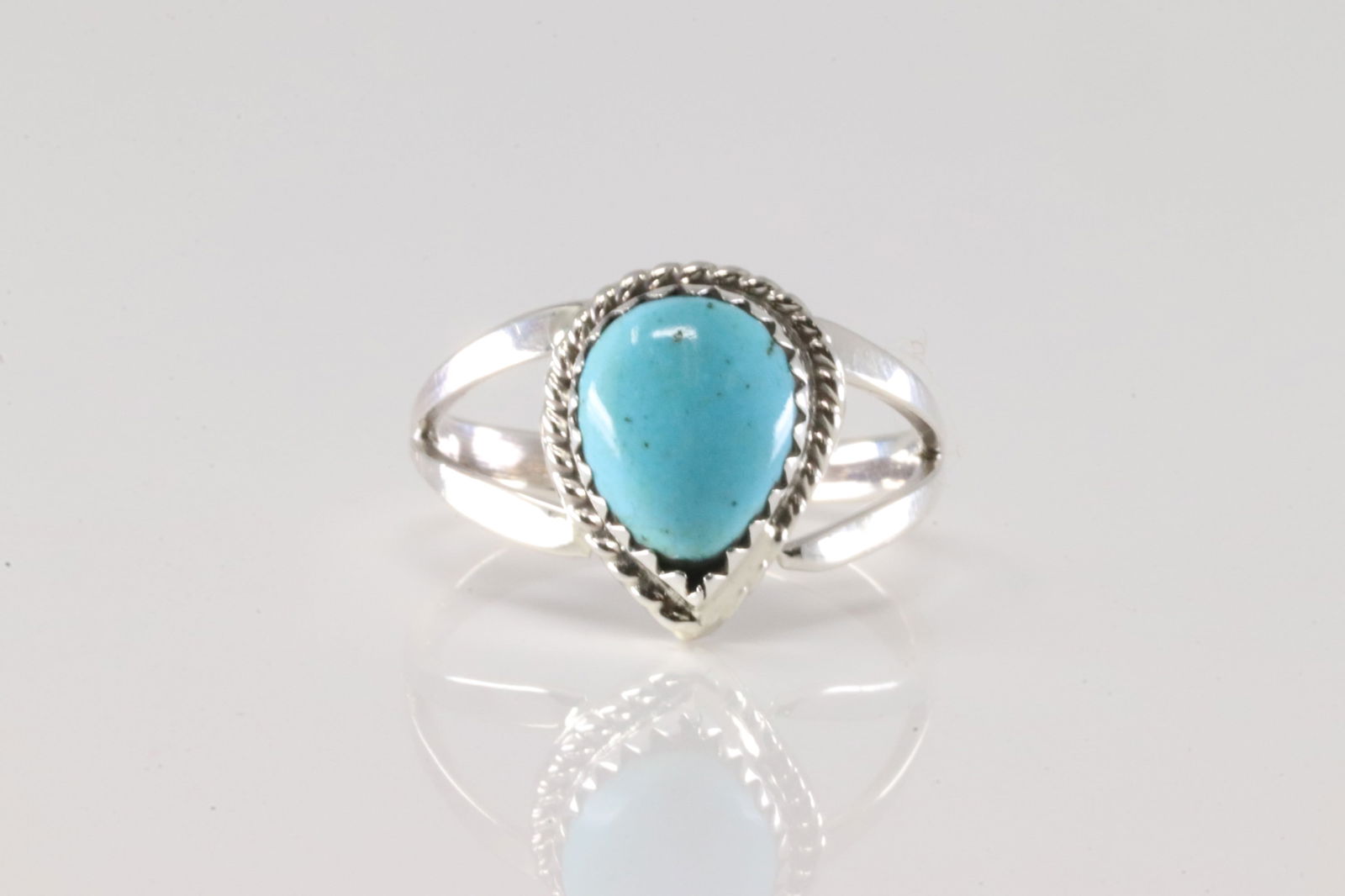 Native America Navajo Sterling Silver Turquooise Ring By Jerold Joe. (1 of 3)