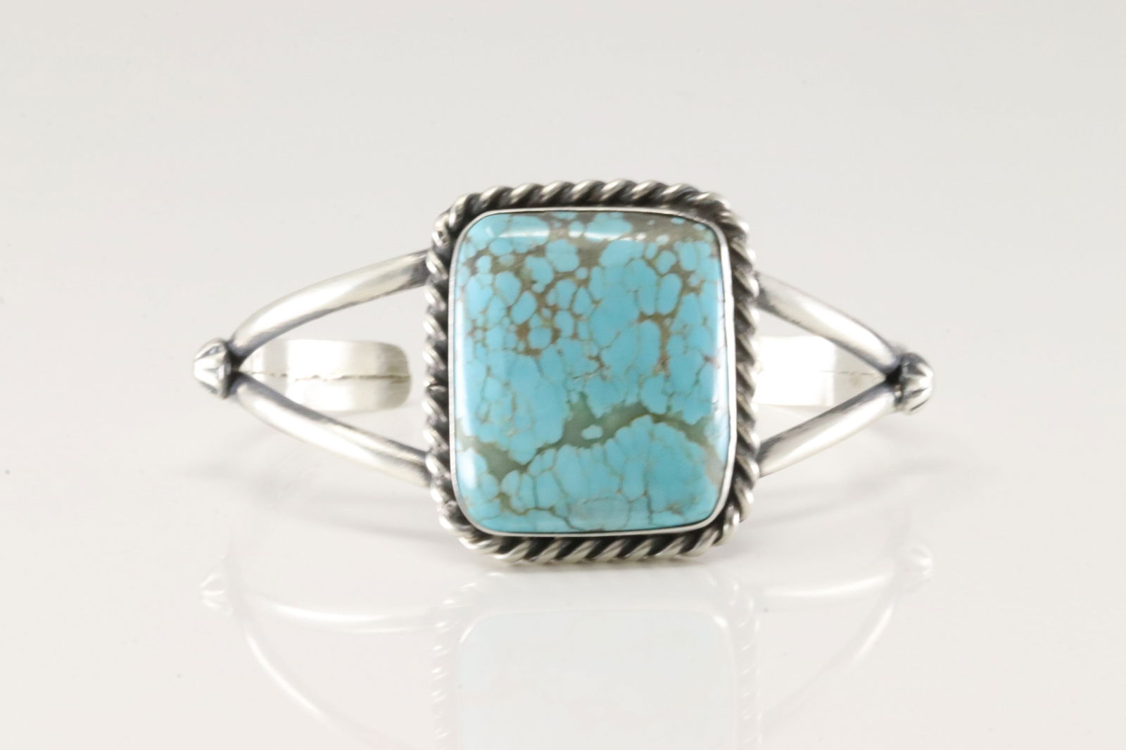 Native America Navajo Sterling Silver Number 8 Turquoise Bracelet Cuff By Augustine Largo. (1 of 4)