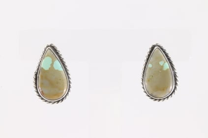 Native America Navajo Sterling Silver Number 8 Turquoise Post Earring's By Elouise Kee.