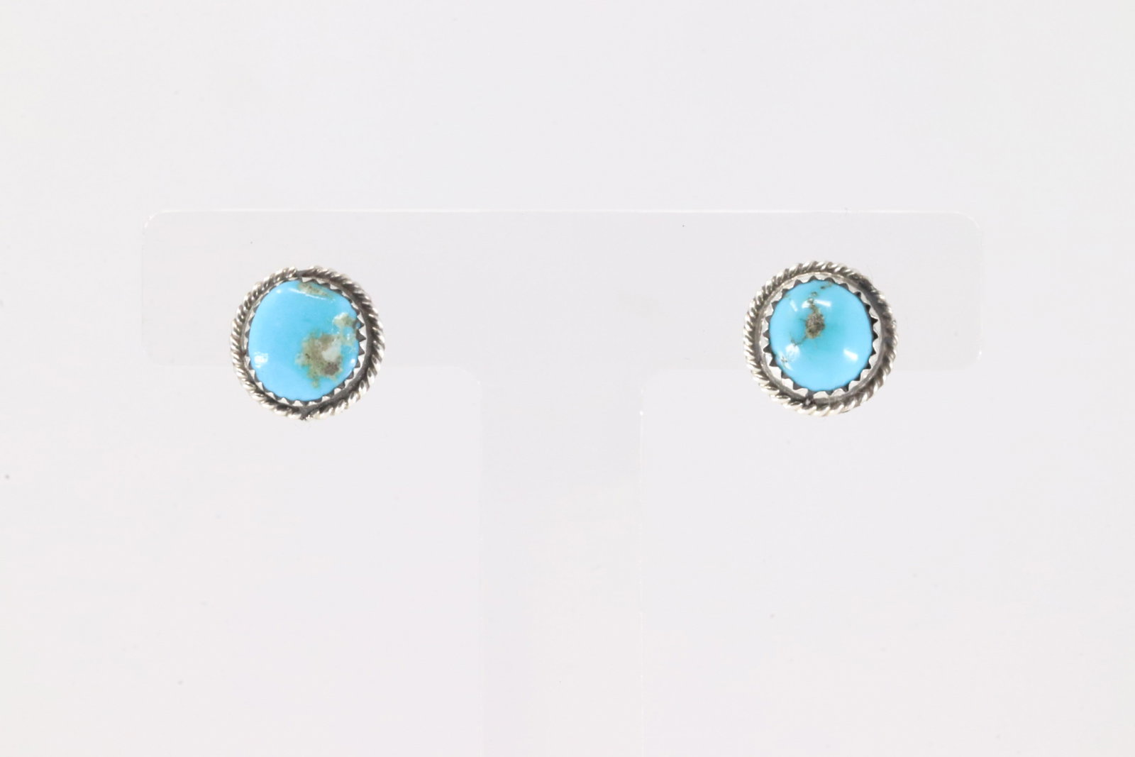 Native America Navajo Sterling Silver Turquoise Post Earring's By Esther White.: This is a Native America Navajo Sterling Silver Turquoise Post Earring's By Esther White.