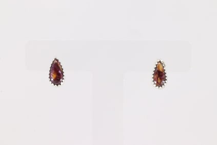 Native America Navajo Sterling Silver Spiny Oyster Post Earring's By Robert Martinez.