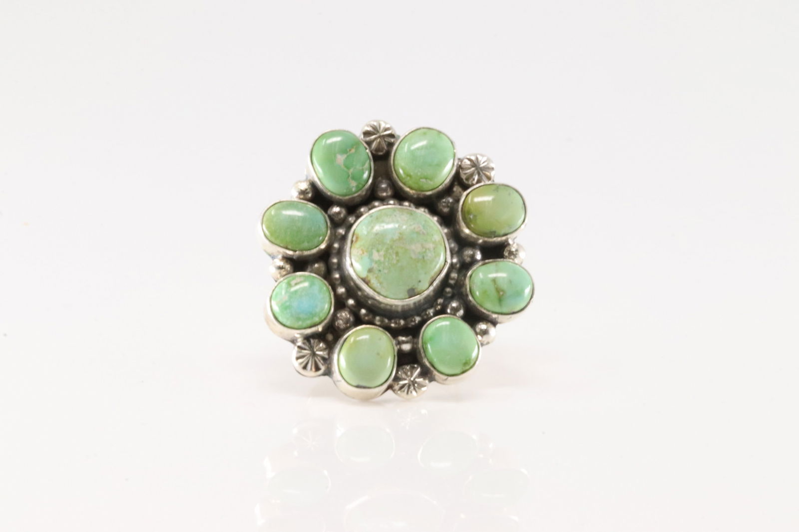 Native America Navajo Sterling Silver Palomino Ring Flower Ring By S. (1 of 4)