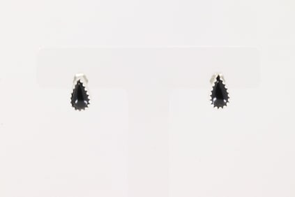 Native America Navajo Sterling Silver Black Onyx Post Earring's By Annie Spencer.