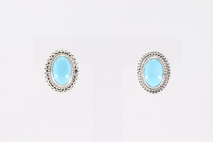 Native America Navajo Sterling Silver Turquoise Post Earring's By Rita Largo.
