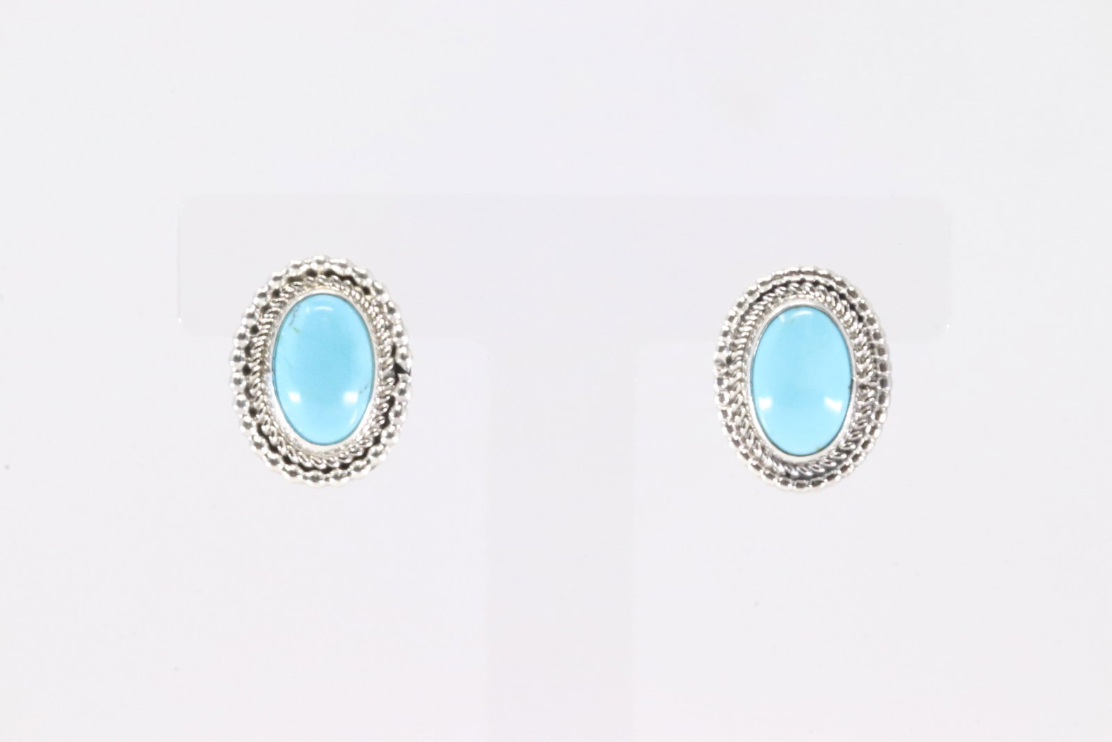 Native America Navajo Sterling Silver Turquoise Post Earring's By Rita Largo.: This is a Native America Navajo Sterling Silver Turquoise Post Earring's By Rita Largo.