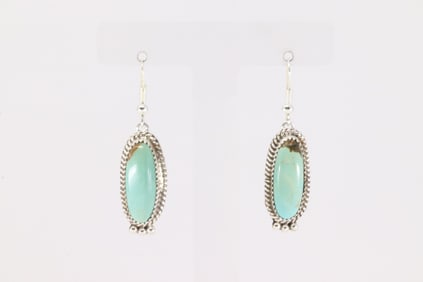 Native America Navajo Sterling Silver Turquoise Dangling Earring's By Trish Largo.