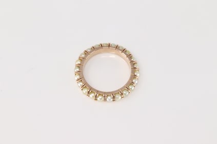 Vintage Pearl Eternity Ring 18Kt.